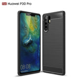 Brushed Texture Carbon Fiber Shockproof TPU Case for Huawei P30 Pro